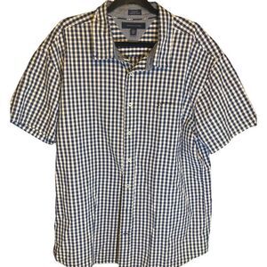 Men’s Big & Tall Tommy Hilfiger Blue Gingham Casual Button Down Shirt Size 2XL